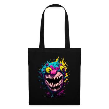 Bunter cooler Zombie - Stoffbeutel - Schwarz - Vorne
