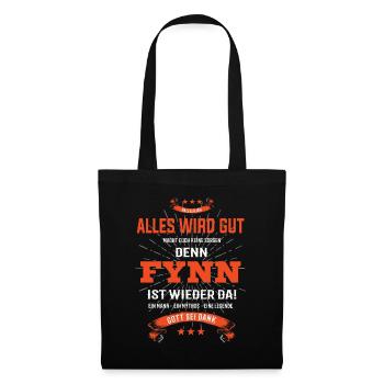 Alles wird gut denn Fynn Ist da T-Shirt - Stoffbeutel - Schwarz - Vorne