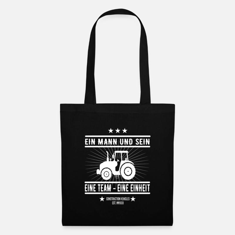 Ein Mann und sein Traktor Design. - Stoffbeutel - Schwarz