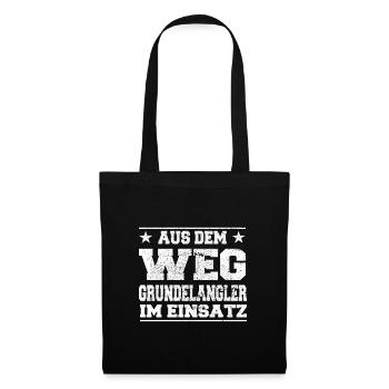 Grundelangler en cours d’utilisation Design - Sac en tissu - noir - Devant