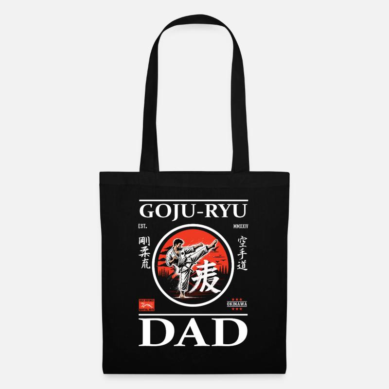 Goju-Ryu Karate Dad Design mit Karateka und Kanji - Stoffbeutel - Schwarz