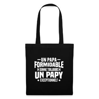 Un Papa Formidable Donne Un Papy Exceptionnel - Sac en tissu - noir - Devant