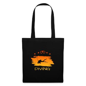 tauchen, diving - Stoffbeutel - Schwarz - Vorne