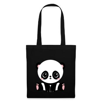 panda - Sac en tissu - noir - Devant