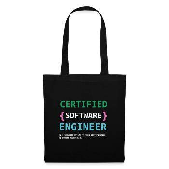 Funny Certified Software engineer - Sac en tissu - noir - Devant