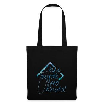 Life begins at 40 knots kitesurf - Tote Bag - black - Front