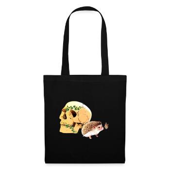Petit hérisson curieux - Sac en tissu - noir - Devant