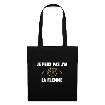 je peux pas j'ai la flemme - Sac en tissu - noir - Devant