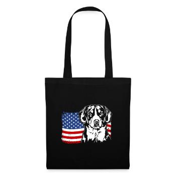 Entlebucher Mountain Dog US Amérique Drapeau Wilsigns - Sac en tissu - noir - Devant