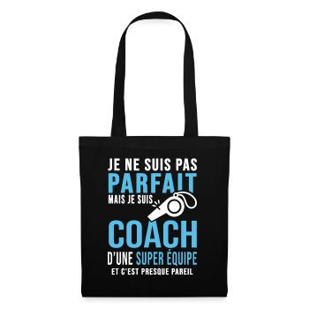 coach parfait super équipe club humour coach sport - Sac en tissu - noir - Devant