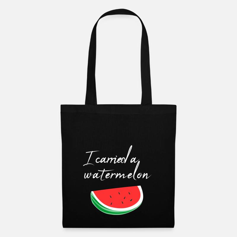 Ich habe eine Wassermelone getragen / Geschenk - Stoffbeutel - Schwarz
