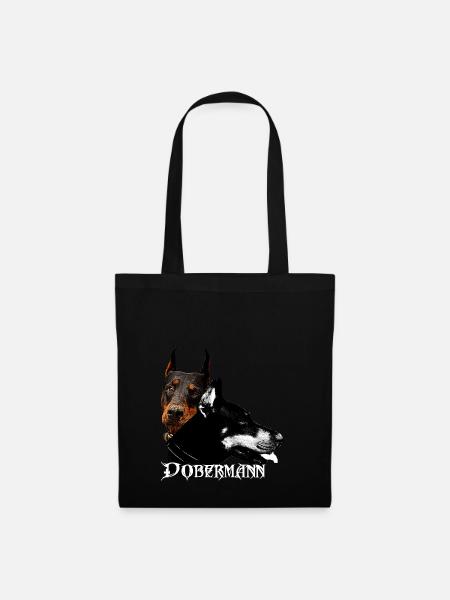 Dobermann,Hundegesicht ,Hundekopf,Hunde, Hund - Stoffbeutel - Schwarz