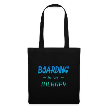 boarding is my therapy - Stoffbeutel - Schwarz - Vorne