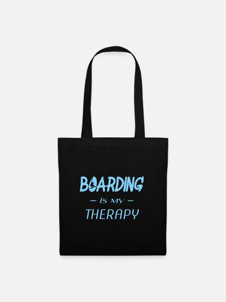 boarding is my therapy - Stoffbeutel - Schwarz