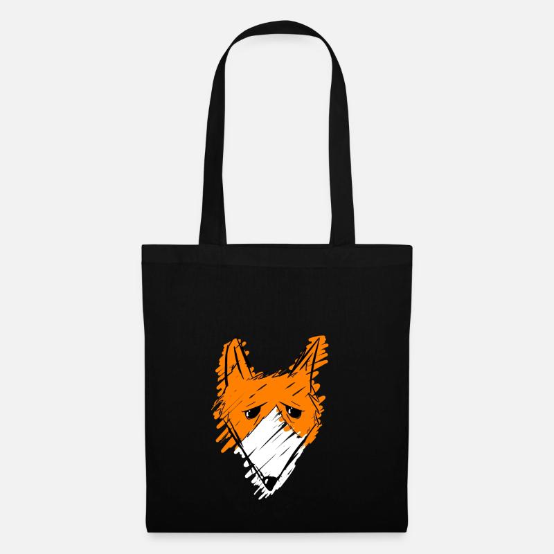 Fox head - Tote Bag - black