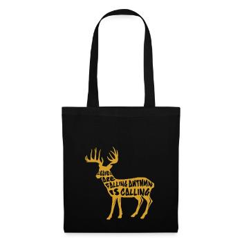 Cerf Rennier automne feuilles cadeau - Sac en tissu - noir - Devant