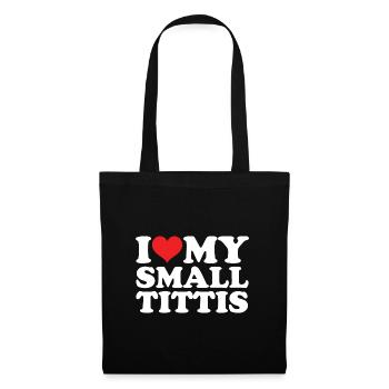Kleine Brüste Titties Titten Busen Brust Satire - Stoffbeutel - Schwarz - Vorne
