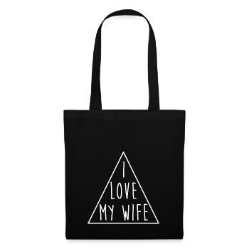 J'aime le triangle de ma femme - Sac en tissu - noir - Devant