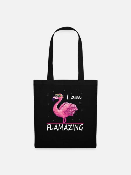 Flamant drôle, je flambe - Sac en tissu - noir