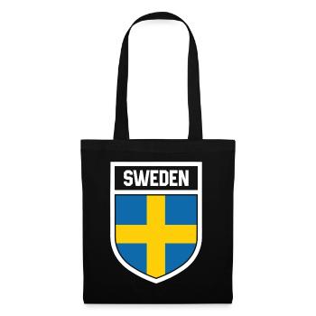 Schweden - Nationalfahne im Wappen Sweden - Stoffbeutel - Schwarz - Vorne