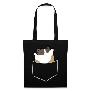 Cochon d’Inde coloré - Dans poche poitrine / poche chemise - Sac en tissu - noir - Devant