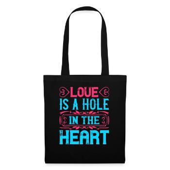 L’amour est un trou dans le cœur - Sac en tissu - noir - Devant