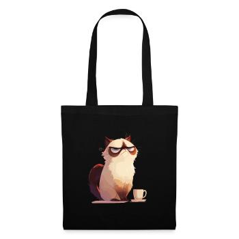 Grumpy | Cat | Annoyed Cat | Coffee lovers - Tote Bag - black - Front