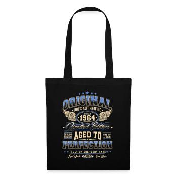 Original 1964 Jahrgang geboren Geburtstag Geschenk - Stoffbeutel - Schwarz - Vorne