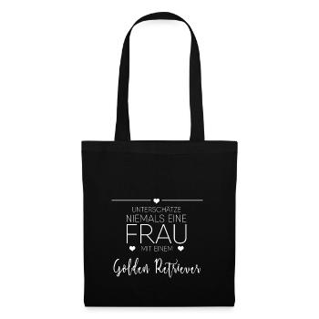 Golden Retriever Geschenk - Stoffbeutel - Schwarz - Vorne
