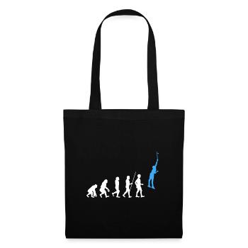 Tennisspieler Evolution Tennisschläger Geschenk - Stoffbeutel - Schwarz - Vorne