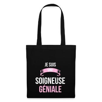 je suis une Soigneuse - Sac en tissu - noir - Devant