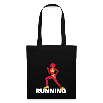 Running Women - Fitness - Workout - Sports - Tote Bag - black - Front