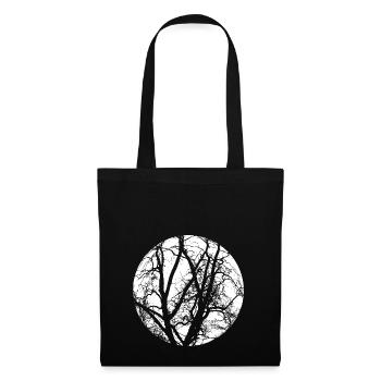 Baum Äste mystischer Wald Vollmond Shirt Motiv - Stoffbeutel - Schwarz - Vorne
