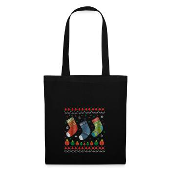 Laid chaussettes de cadeaux de Noël. Tannenbaum Père Noël - Sac en tissu - noir - Devant
