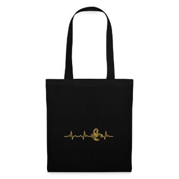 Skorpion Herzschlag heartbeat geschenk tier - Stoffbeutel - Schwarz - Vorne