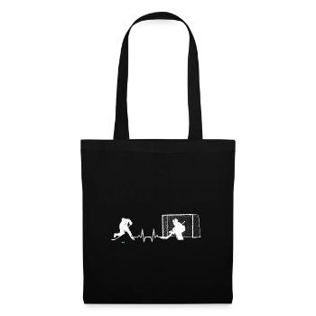 cadeau rythme cardiaque rondelle de hockey du rythme cardiaque de glace - Sac en tissu - noir - Devant