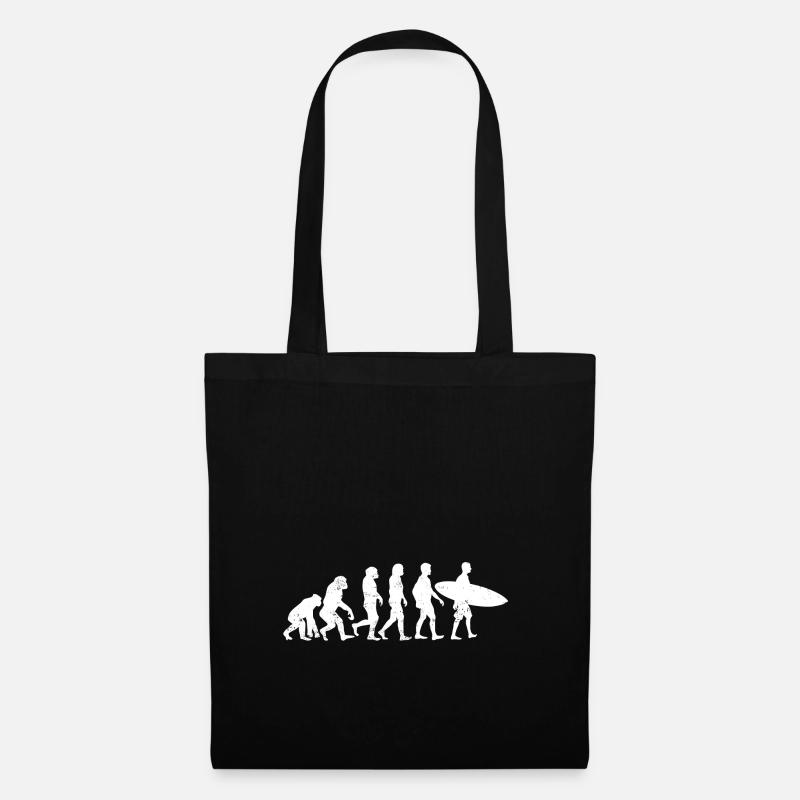 surfer cadeau wave surfing evolution Surfer - Sac en tissu - noir