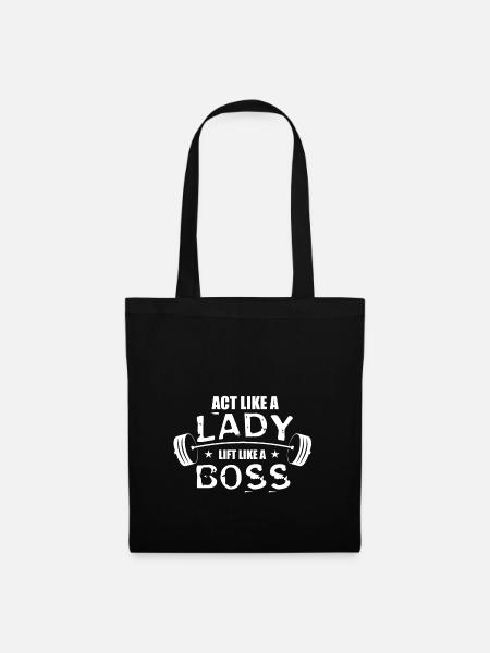 Fitness Body Building Hantel Gym Geschenk - Stoffbeutel - Schwarz
