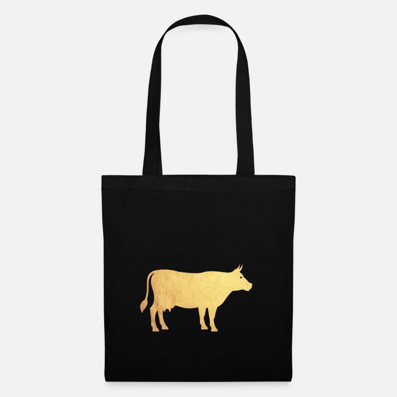 Gold Kuh - Stoffbeutel - Schwarz