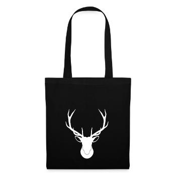 Hirsch - bois de cerf - Sac en tissu - noir - Devant
