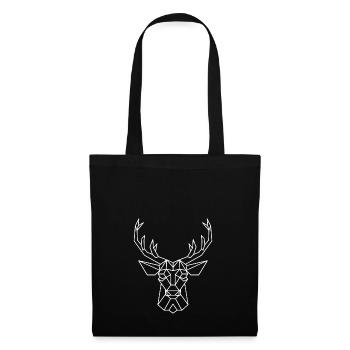 Hirsch - bois de cerf - Sac en tissu - noir - Devant