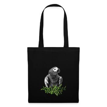 Graupapagei - Stoffbeutel - Schwarz - Vorne