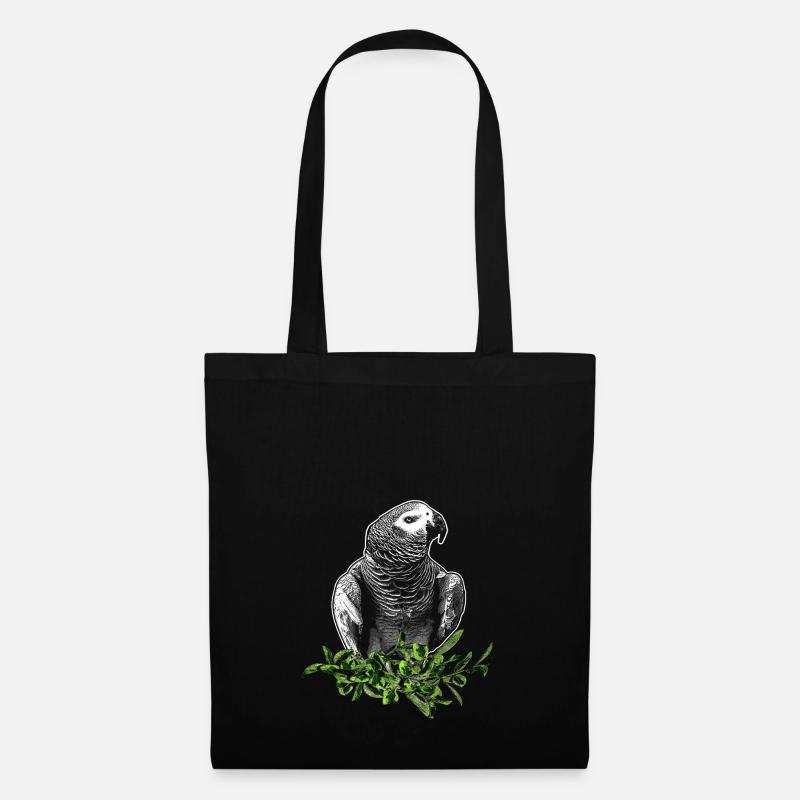 Graupapagei - Stoffbeutel - Schwarz