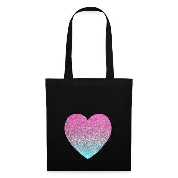 glitter heart - Tote Bag - black - Front