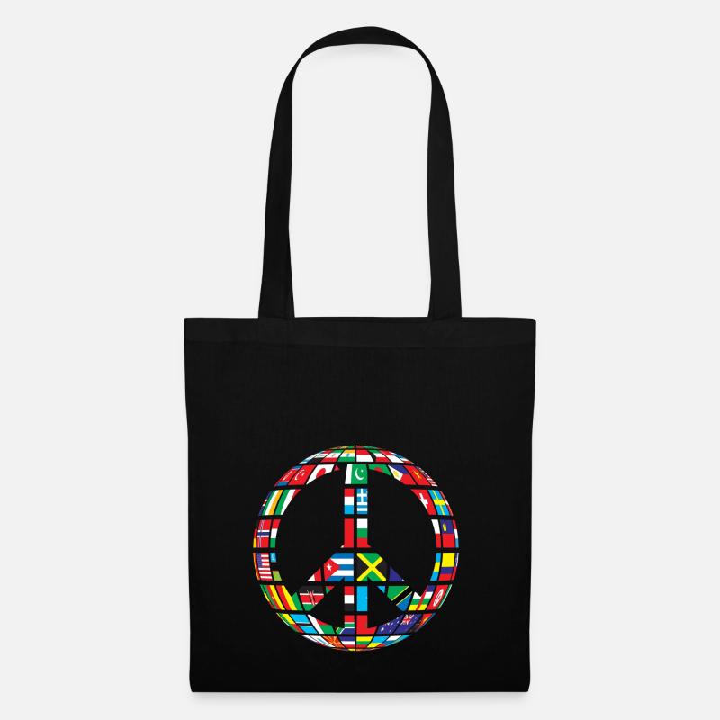 Peace Weltfrieden - Stoffbeutel - Schwarz