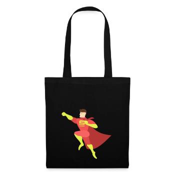 Superpapa als Geschenk - Stoffbeutel - Schwarz - Vorne