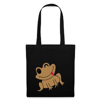 Grenouille idée Heureux dessins animés enfants cadeau - Sac en tissu - noir - Devant
