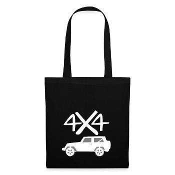 4x4 Geländewagen Geschenkidee - Stoffbeutel - Schwarz - Vorne