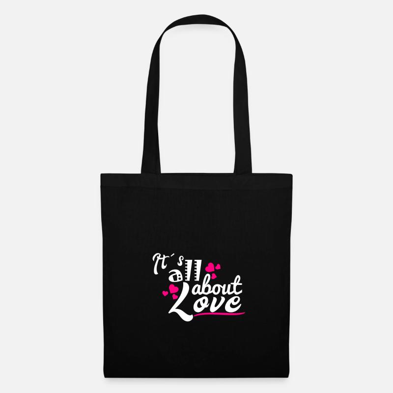 Valentinstag Februar Liebe Geschenkidee - Stoffbeutel - Schwarz