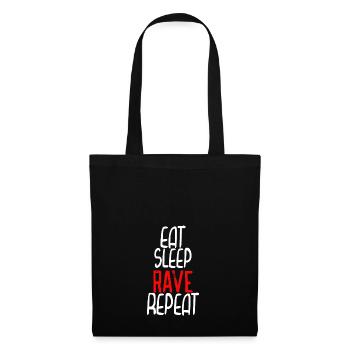 Eat Sleep rave repeat - Tote Bag - black - Front